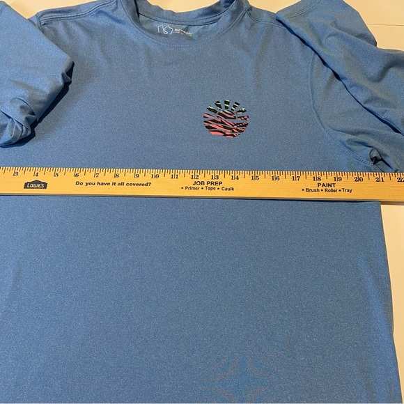 BURNSIDE Men's Swim Shirt Quick Dry Blue Long Sleeve Pullover UPF 30+ Small - Picture 6 of 9